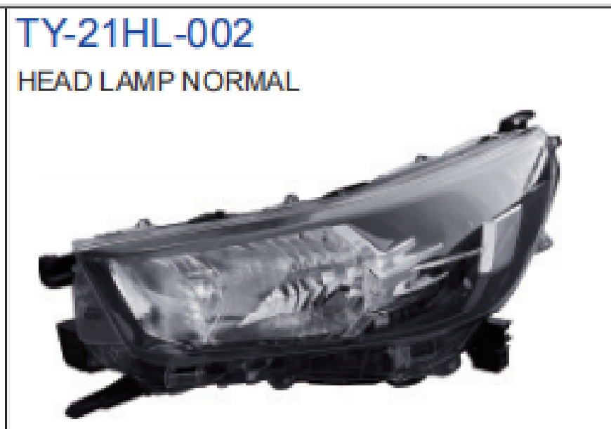 Head Lamp Normal — TY-21HL-002