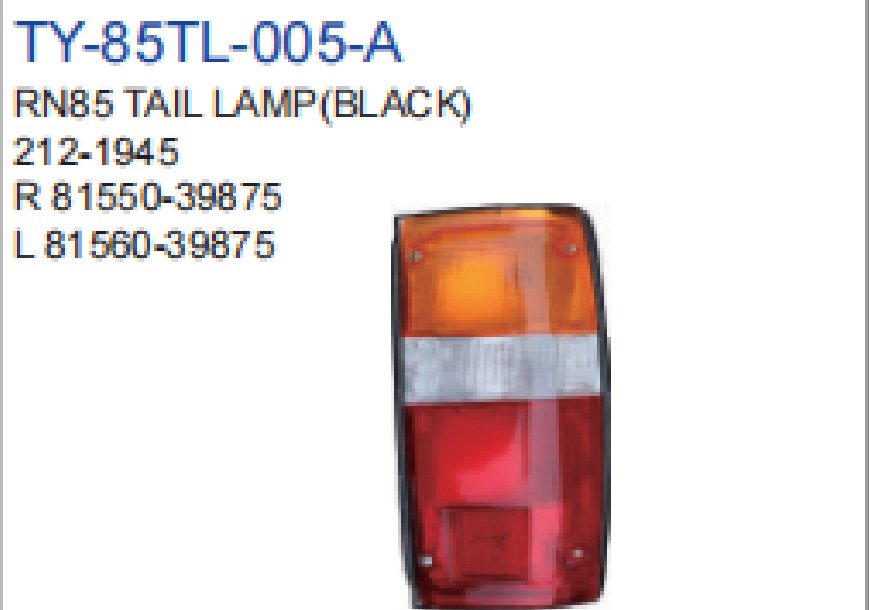 Rn85 Tail Lamp — TY-85TL-005-A